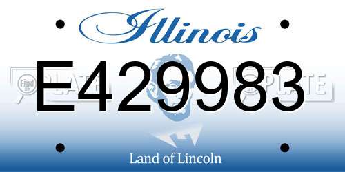 E429983 Illinois License Plate