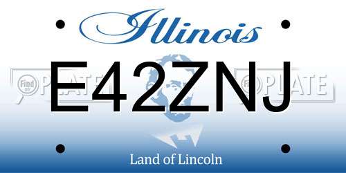 E42ZNJ Illinois License Plate
