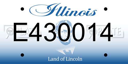 E430014 Illinois License Plate