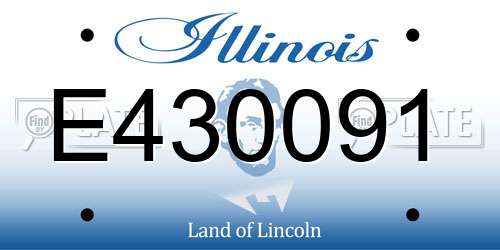 E430091 Illinois License Plate