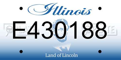E430188 Illinois License Plate
