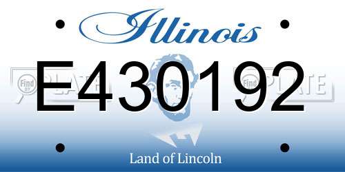 E430192 Illinois License Plate