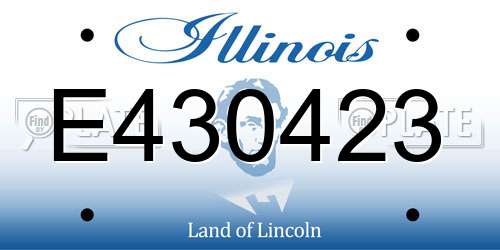 E430423 Illinois License Plate