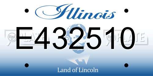 E432510 Illinois License Plate