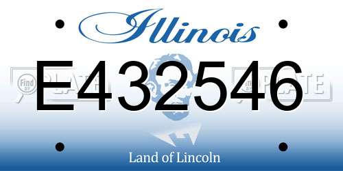 E432546 Illinois License Plate