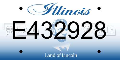 E432928 Illinois License Plate