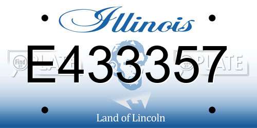 E433357 Illinois License Plate