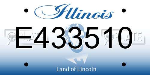 E433510 Illinois License Plate