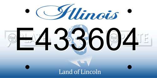 E433604 Illinois License Plate