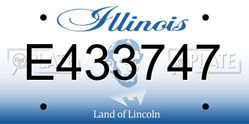 E433747 Illinois License Plate