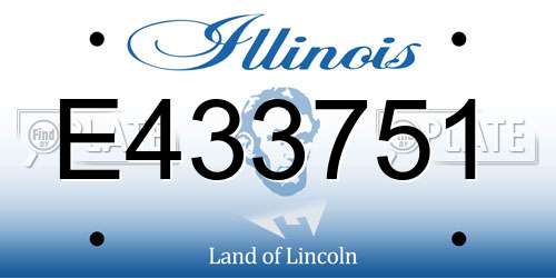 E433751 Illinois License Plate
