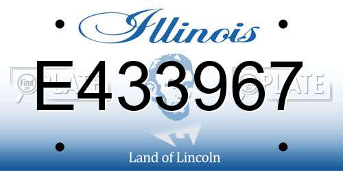 E433967 Illinois License Plate
