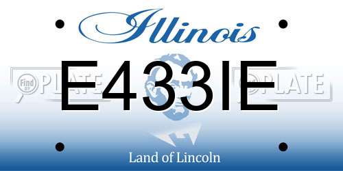 E433IE Illinois License Plate