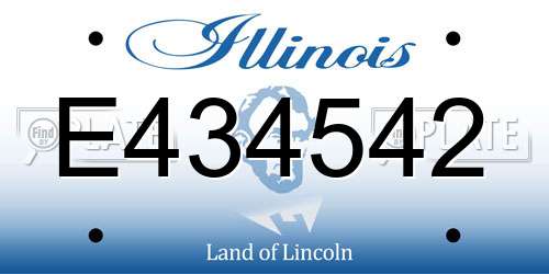 E434542 Illinois License Plate