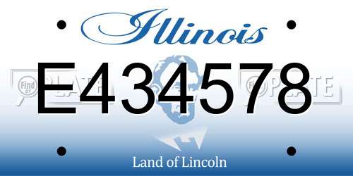 E434578 Illinois License Plate
