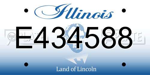 E434588 Illinois License Plate