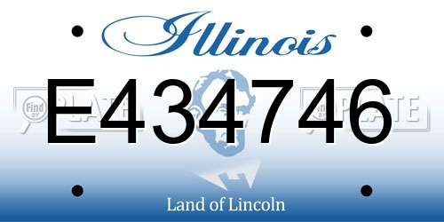 E434746 Illinois License Plate