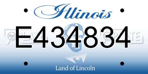 E434834 Illinois License Plate