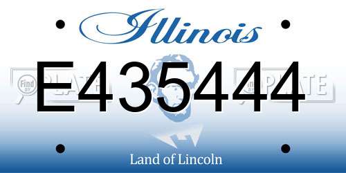 E435444 Illinois License Plate