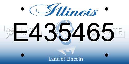 E435465 Illinois License Plate