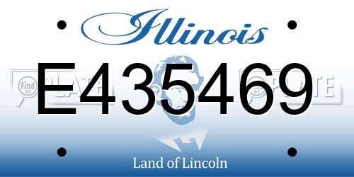E435469 Illinois License Plate