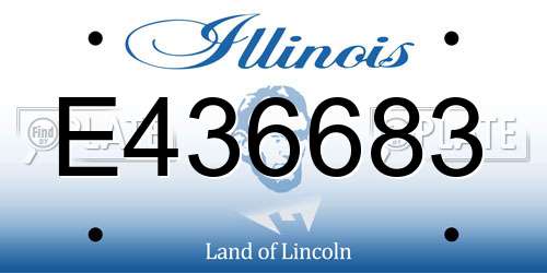 E436683 Illinois License Plate