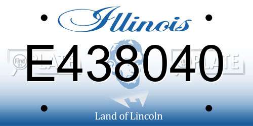 E438040 Illinois License Plate
