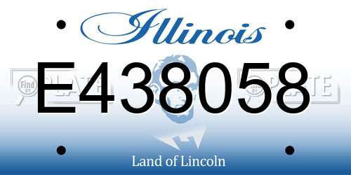 E438058 Illinois License Plate