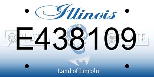 E438109 Illinois License Plate