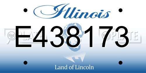 E438173 Illinois License Plate