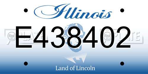 E438402 Illinois License Plate