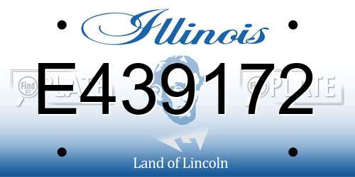 E439172 Illinois License Plate