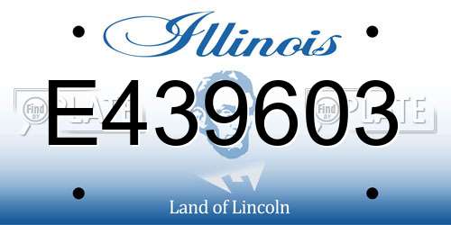 E439603 Illinois License Plate