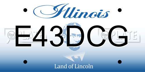 E43DCG Illinois License Plate