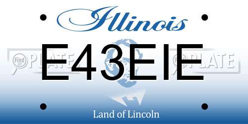 E43EIE Illinois License Plate