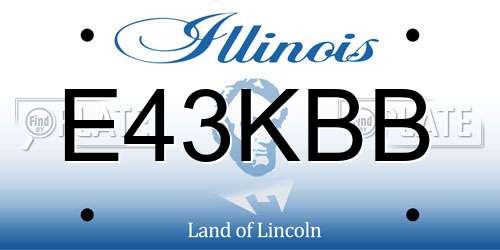 E43KBB Illinois License Plate