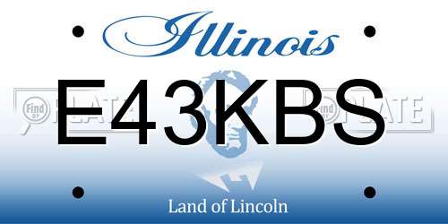E43KBS Illinois License Plate