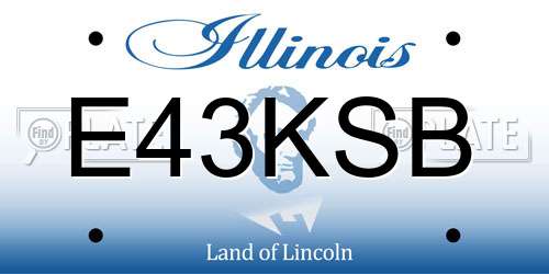 E43KSB Illinois License Plate