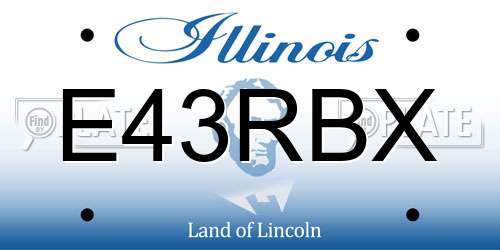 E43RBX Illinois License Plate