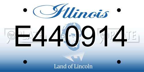 E440914 Illinois License Plate