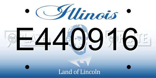 E440916 Illinois License Plate