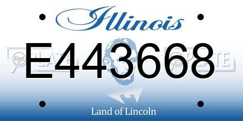 E443668 Illinois License Plate