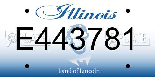 E443781 Illinois License Plate