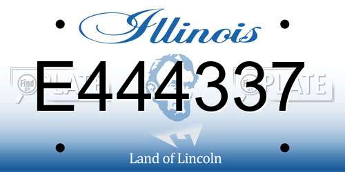 E444337 Illinois License Plate