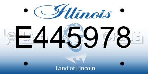 E445978 Illinois License Plate