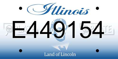 E449154 Illinois License Plate