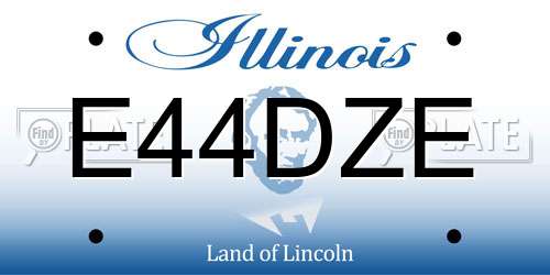 E44DZE Illinois License Plate