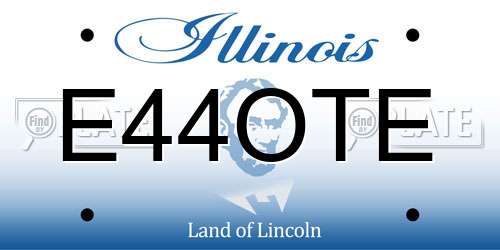 E44OTE Illinois License Plate