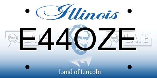 E44OZE Illinois License Plate