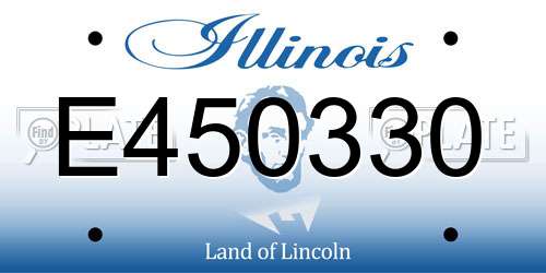 E450330 Illinois License Plate